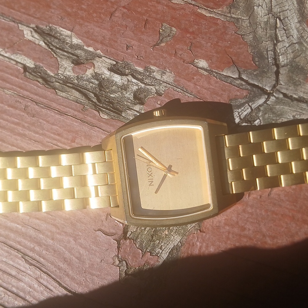 Nixon Gold-Tone Square Face Watch